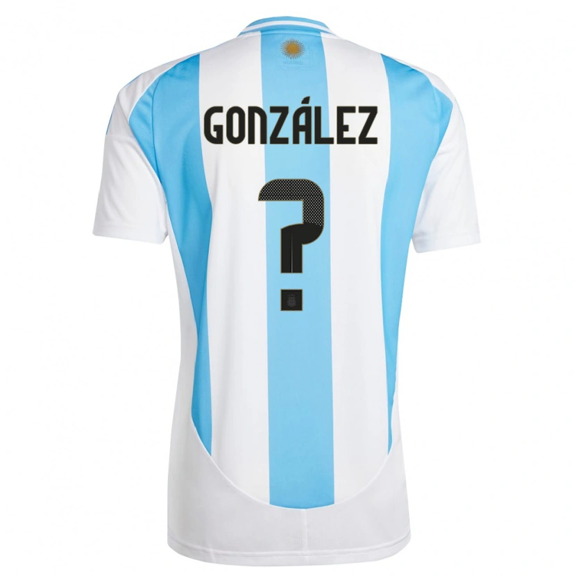 Danxen Męski Argentyna Pedro González #0 Biało Niebieski Domowa Koszulka 24-26 Koszulki Klubowe
