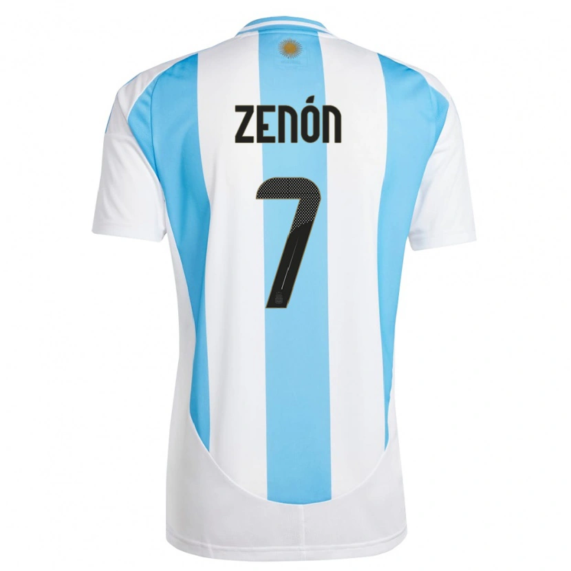 Danxen Męski Argentyna Kevin Zenón #7 Biało Niebieski Domowa Koszulka 24-26 Koszulki Klubowe