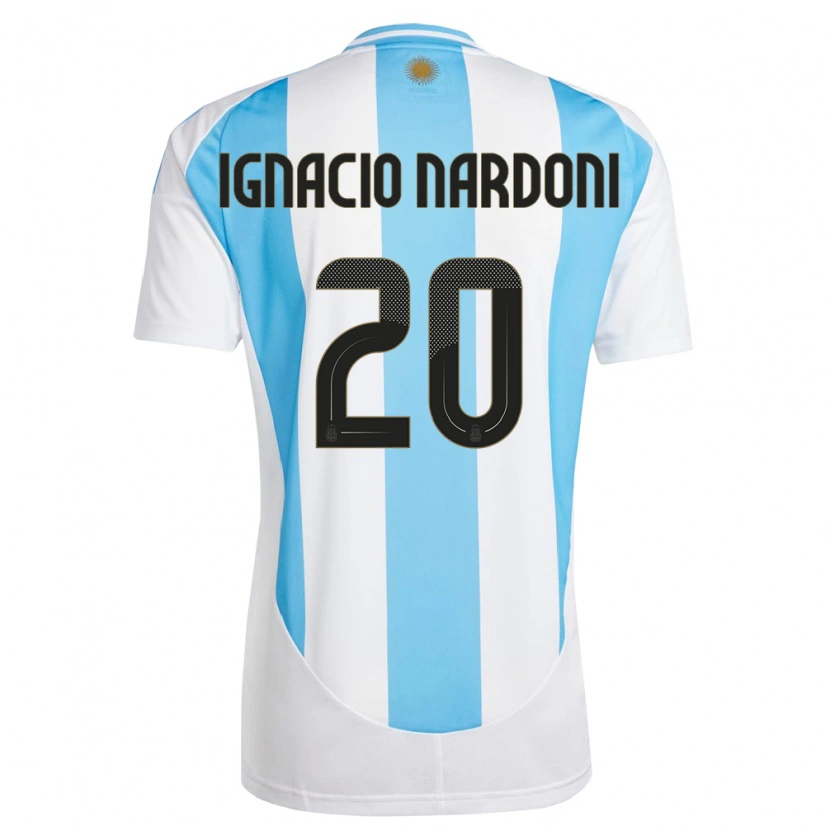 Danxen Męski Argentyna Juan Ignacio Nardoni #20 Biało Niebieski Domowa Koszulka 24-26 Koszulki Klubowe
