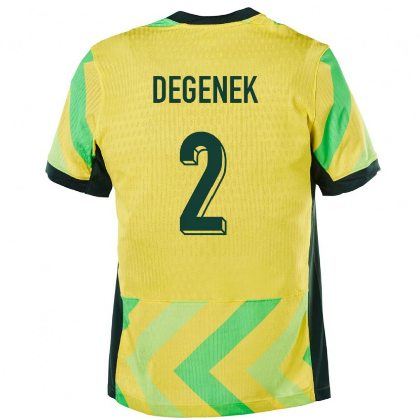 Danxen Męski Australia Milos Degenek #2 Złoty Domowa Koszulka 24-26 Koszulki Klubowe