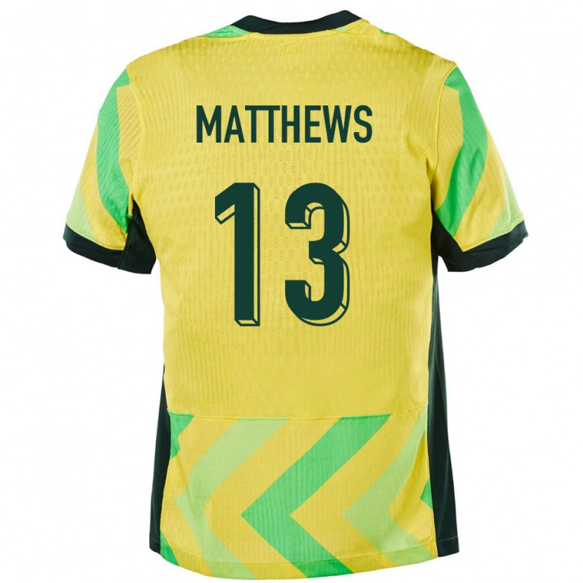 Danxen Męski Australia Hayden Matthews #13 Złoty Domowa Koszulka 24-26 Koszulki Klubowe