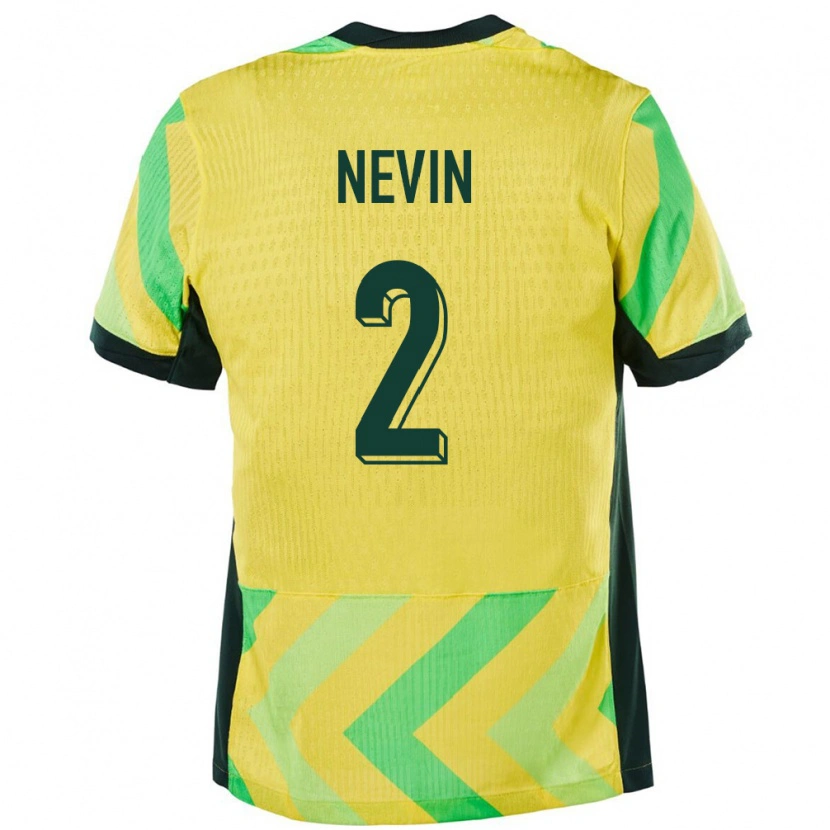 Danxen Męski Australia Courtney Nevin #2 Złoty Domowa Koszulka 24-26 Koszulki Klubowe