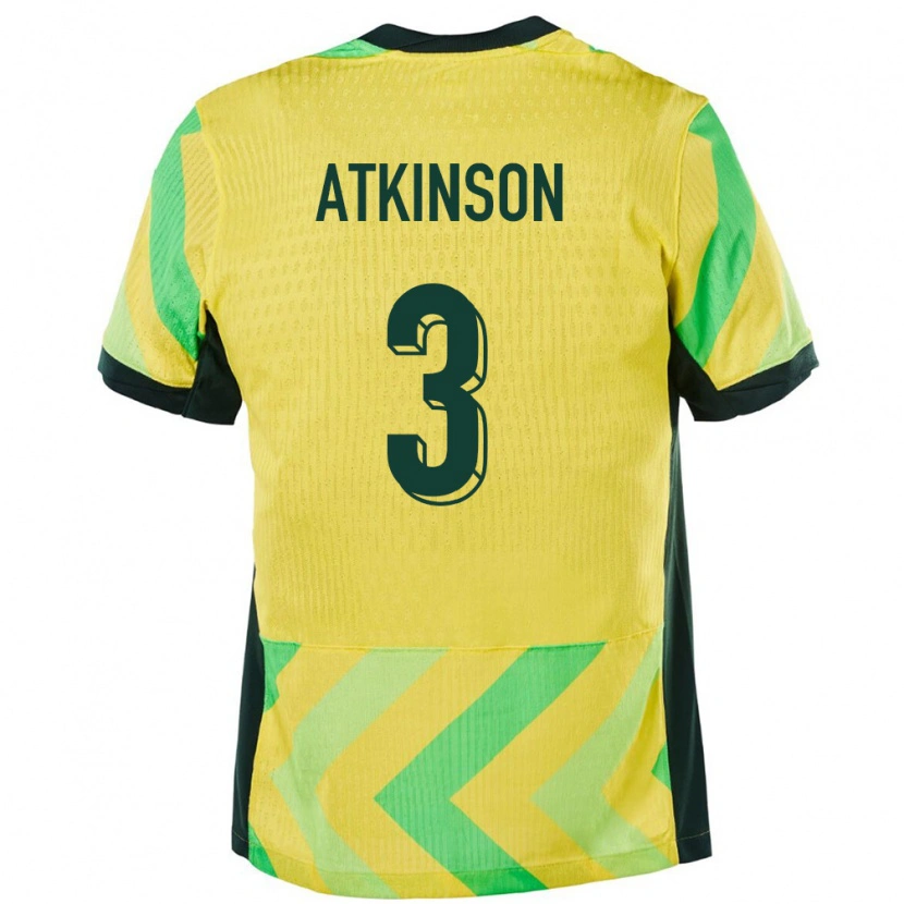 Danxen Męski Australia Nathaniel Atkinson #3 Złoty Domowa Koszulka 24-26 Koszulki Klubowe