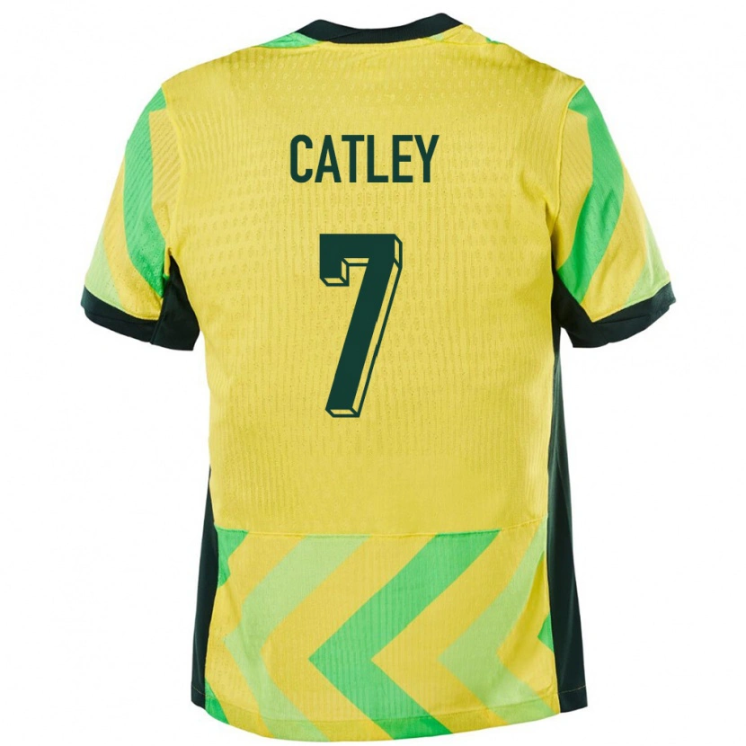 Danxen Męski Australia Stephanie Catley #7 Złoty Domowa Koszulka 24-26 Koszulki Klubowe