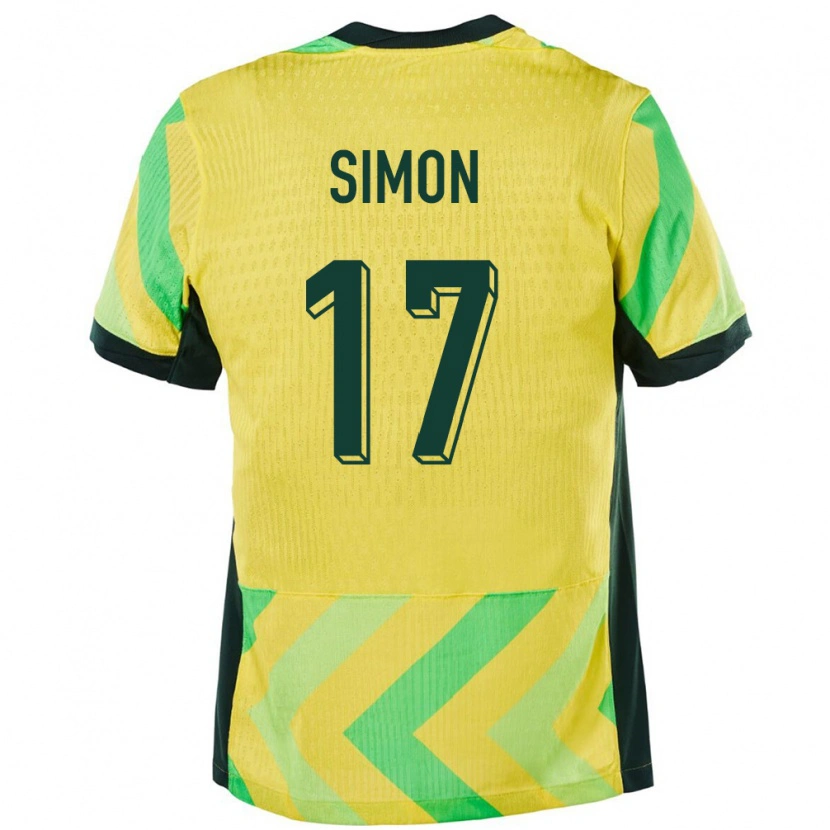 Danxen Męski Australia Kyah Simon #17 Złoty Domowa Koszulka 24-26 Koszulki Klubowe