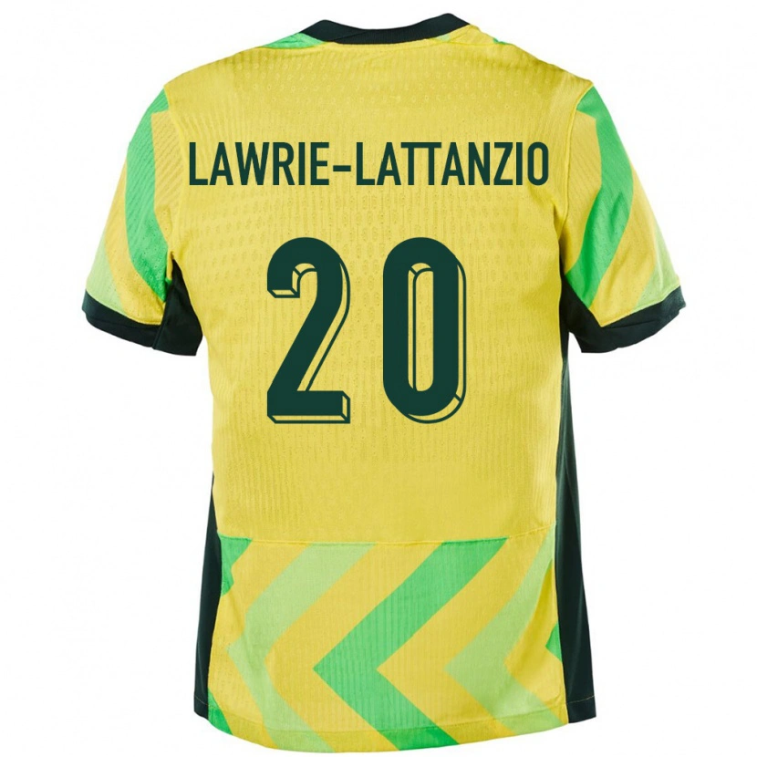 Danxen Męski Australia Luis Lawrie Lattanzio #20 Złoty Domowa Koszulka 24-26 Koszulki Klubowe