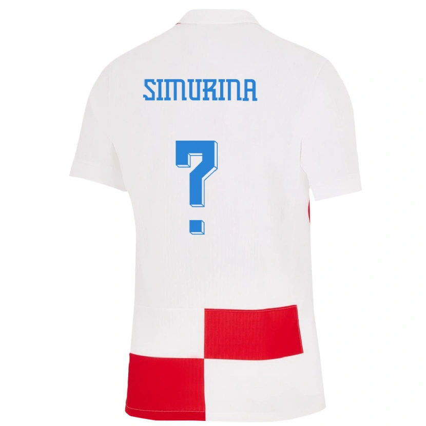 Danxen Męski Chorwacja Stipe Simurina #0 Biało - Czerwony Domowa Koszulka 24-26 Koszulki Klubowe