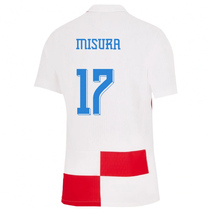 Danxen Męski Chorwacja Bruno Misura #17 Biało - Czerwony Domowa Koszulka 24-26 Koszulki Klubowe