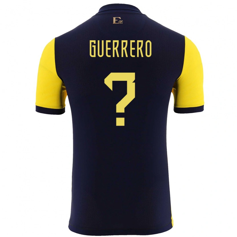 Danxen Męski Ecuador Johan Guerrero #0 Żółty Domowa Koszulka 24-26 Koszulki Klubowe