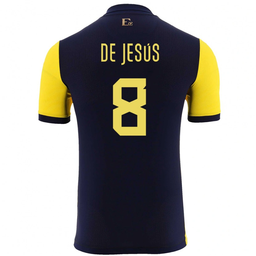 Danxen Męski Ecuador Geremy De Jesús #8 Żółty Domowa Koszulka 24-26 Koszulki Klubowe