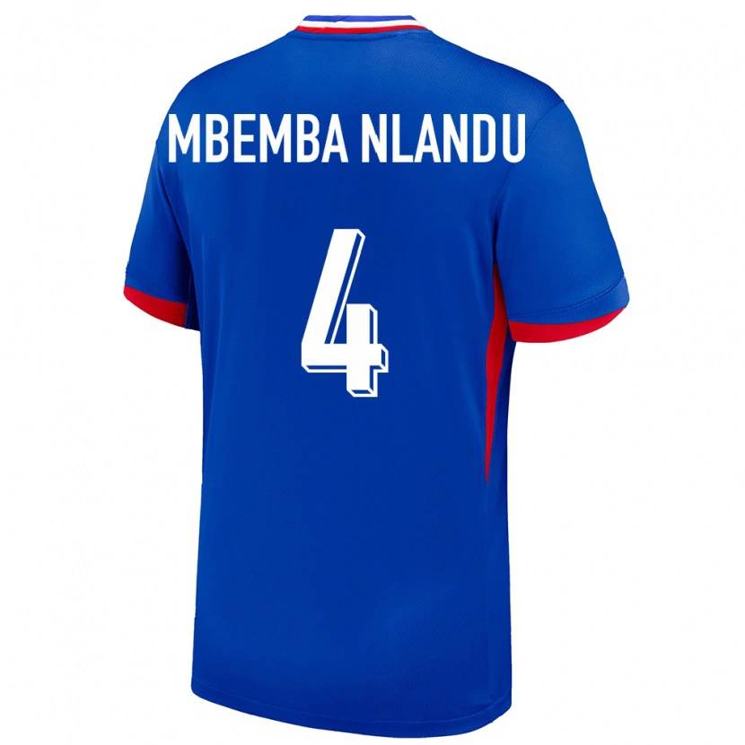 Danxen Męski Francja Emmanuel Mbemba Nlandu #4 Niebieski Domowa Koszulka 24-26 Koszulki Klubowe