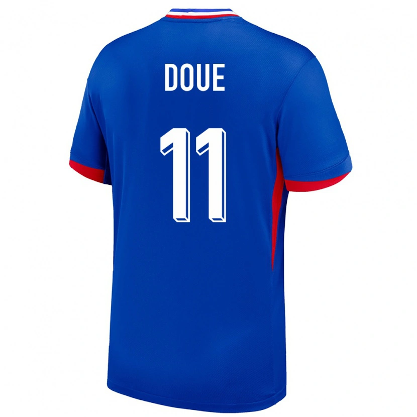 Danxen Męski Francja Désiré Doué #11 Niebieski Domowa Koszulka 24-26 Koszulki Klubowe