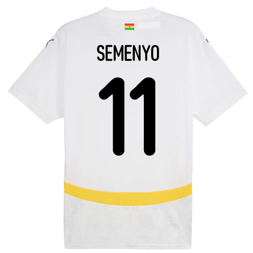 Danxen Męski Ghana Antoine Semenyo #11 Biały Domowa Koszulka 24-26 Koszulki Klubowe