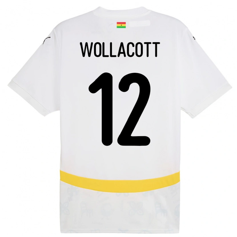 Danxen Męski Ghana Joe Wollacott #12 Biały Domowa Koszulka 24-26 Koszulki Klubowe