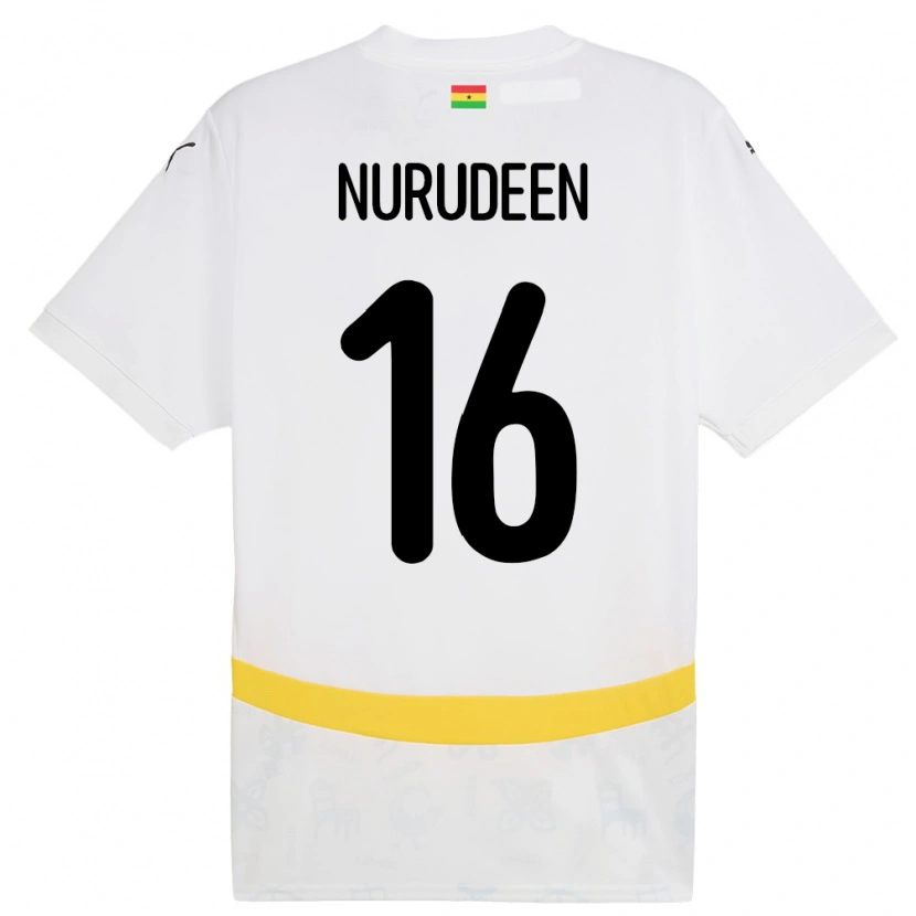 Danxen Męski Ghana Abdul Nurudeen #16 Biały Domowa Koszulka 24-26 Koszulki Klubowe