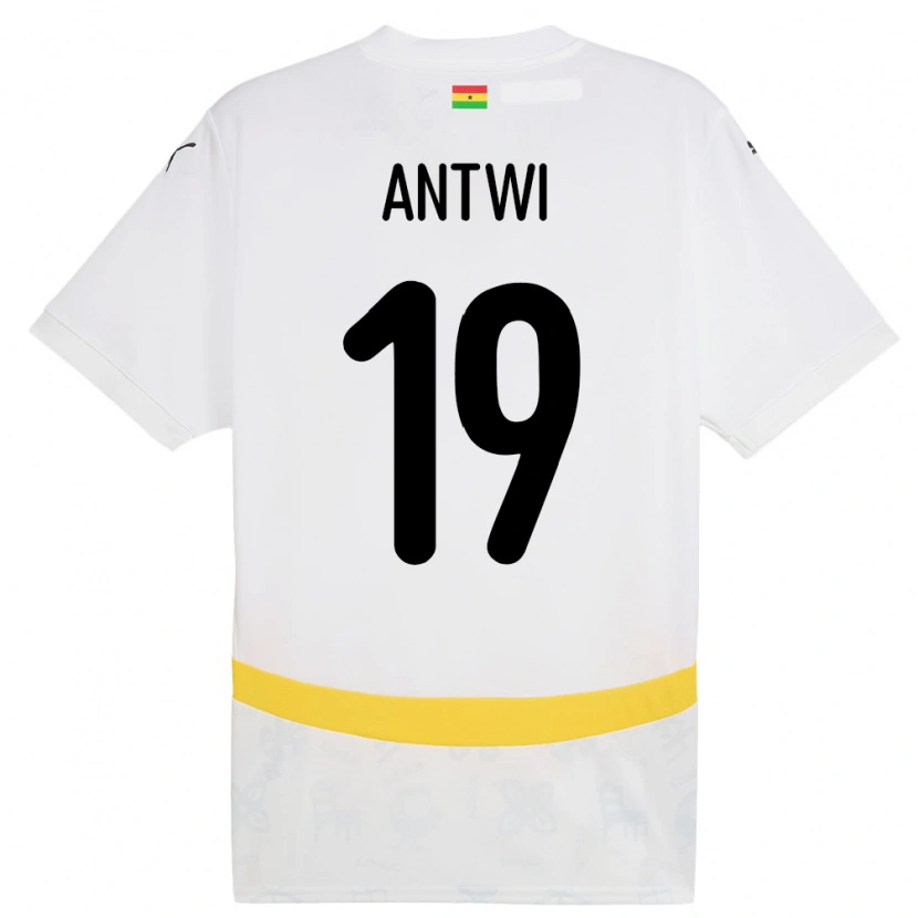 Danxen Męski Ghana Emmanuel Antwi #19 Biały Domowa Koszulka 24-26 Koszulki Klubowe