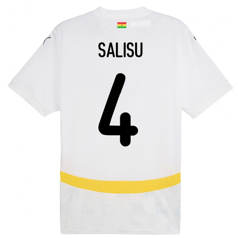 Danxen Męski Ghana Mohammed Salisu #4 Biały Domowa Koszulka 24-26 Koszulki Klubowe