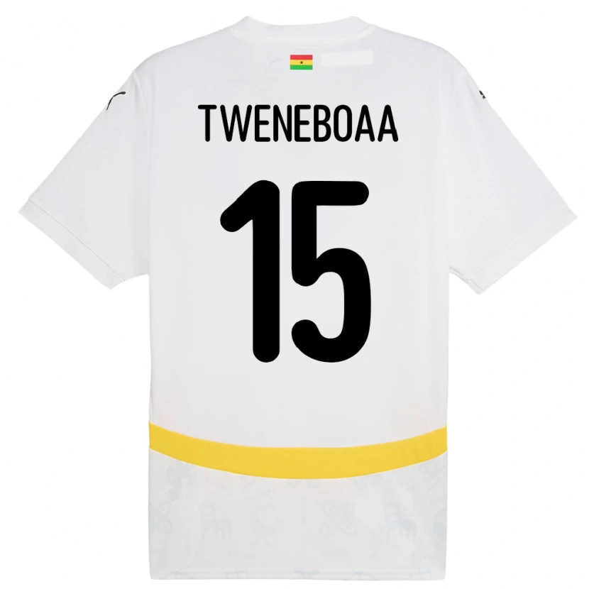 Danxen Męski Ghana Justice Tweneboaa #15 Biały Domowa Koszulka 24-26 Koszulki Klubowe