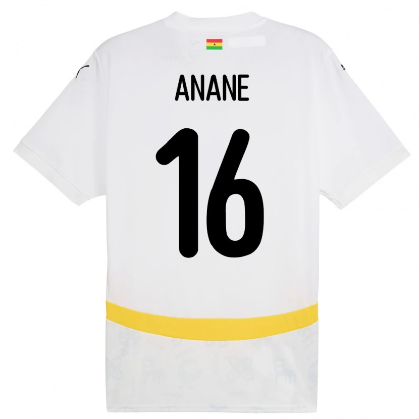 Danxen Męski Ghana Vincent Anane #16 Biały Domowa Koszulka 24-26 Koszulki Klubowe