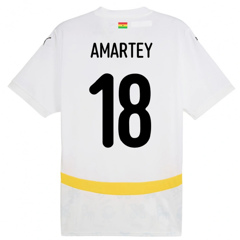 Danxen Męski Ghana Daniel Amartey #18 Biały Domowa Koszulka 24-26 Koszulki Klubowe
