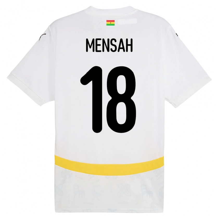 Danxen Męski Ghana Isaac Mensah #18 Biały Domowa Koszulka 24-26 Koszulki Klubowe