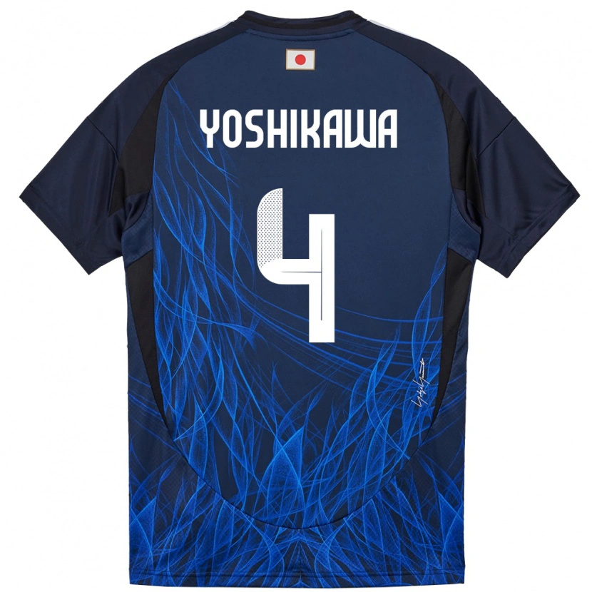 Danxen Męski Japonia Haruto Yoshikawa #4 Ciemnoniebieski Domowa Koszulka 24-26 Koszulki Klubowe