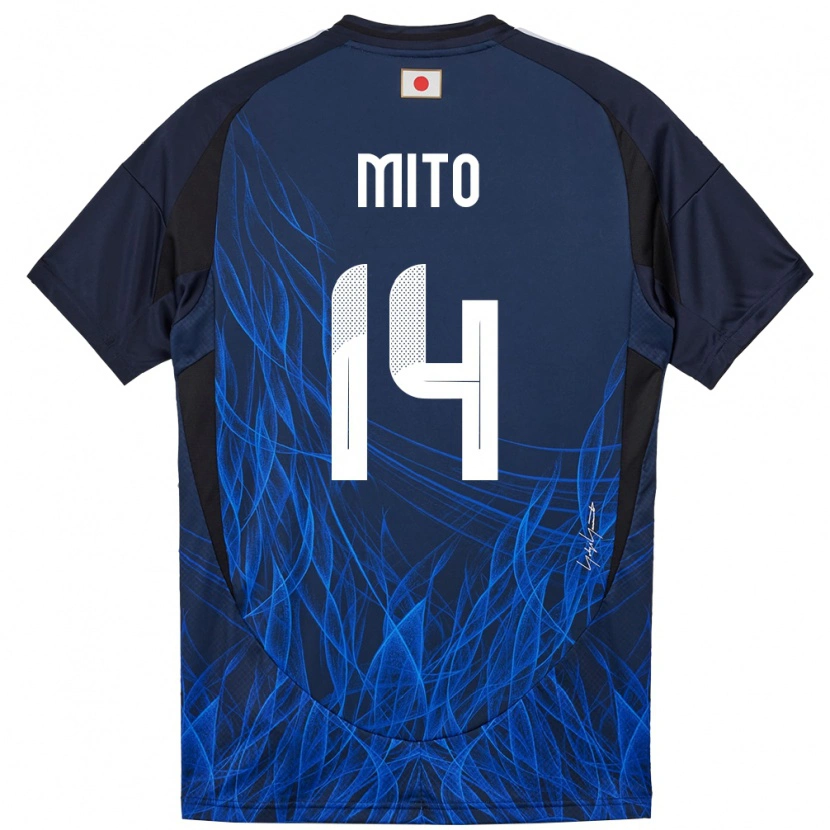 Danxen Męski Japonia Shunsuke Mito #14 Ciemnoniebieski Domowa Koszulka 24-26 Koszulki Klubowe