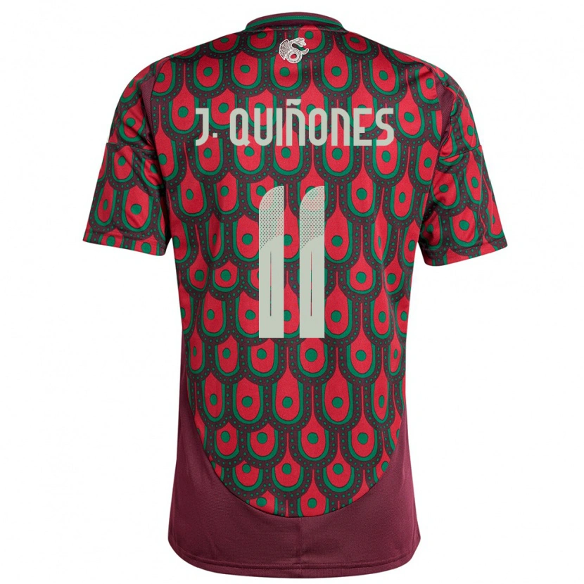Danxen Męski Meksyk Julián Quiñones #11 Kasztanowaty Domowa Koszulka 24-26 Koszulki Klubowe