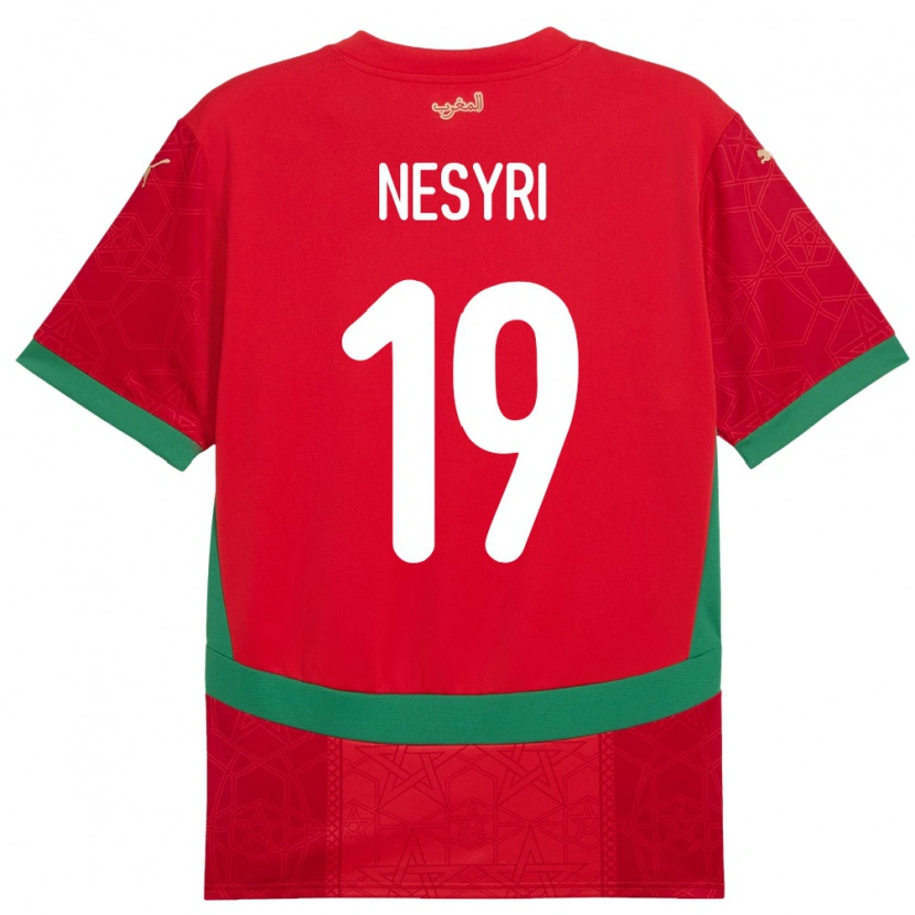 Danxen Męski Maroko Youssef En-Nesyri #19 Czerwony Domowa Koszulka 24-26 Koszulki Klubowe