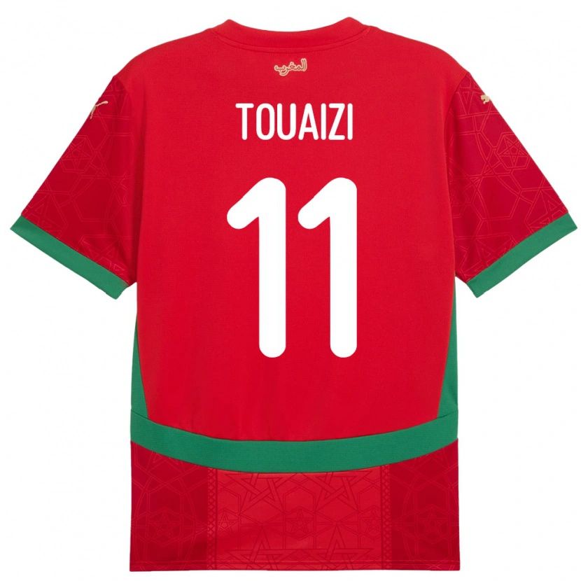 Danxen Męski Maroko Nabil Touaizi #11 Czerwony Domowa Koszulka 24-26 Koszulki Klubowe