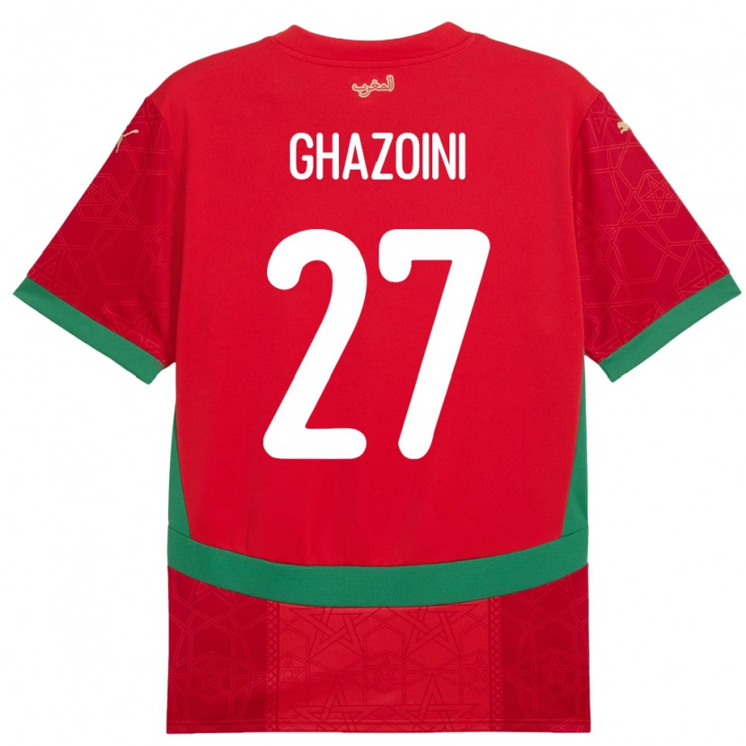 Danxen Męski Maroko Amine Ghazoini #27 Czerwony Domowa Koszulka 24-26 Koszulki Klubowe