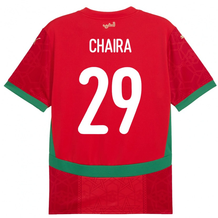 Danxen Męski Maroko Ilyas Chaira #29 Czerwony Domowa Koszulka 24-26 Koszulki Klubowe