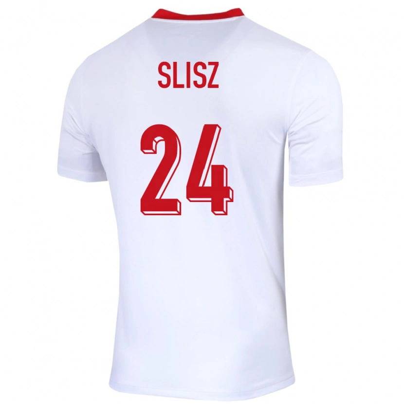 Danxen Męski Polska Bartosz Slisz #24 Biały Domowa Koszulka 24-26 Koszulki Klubowe