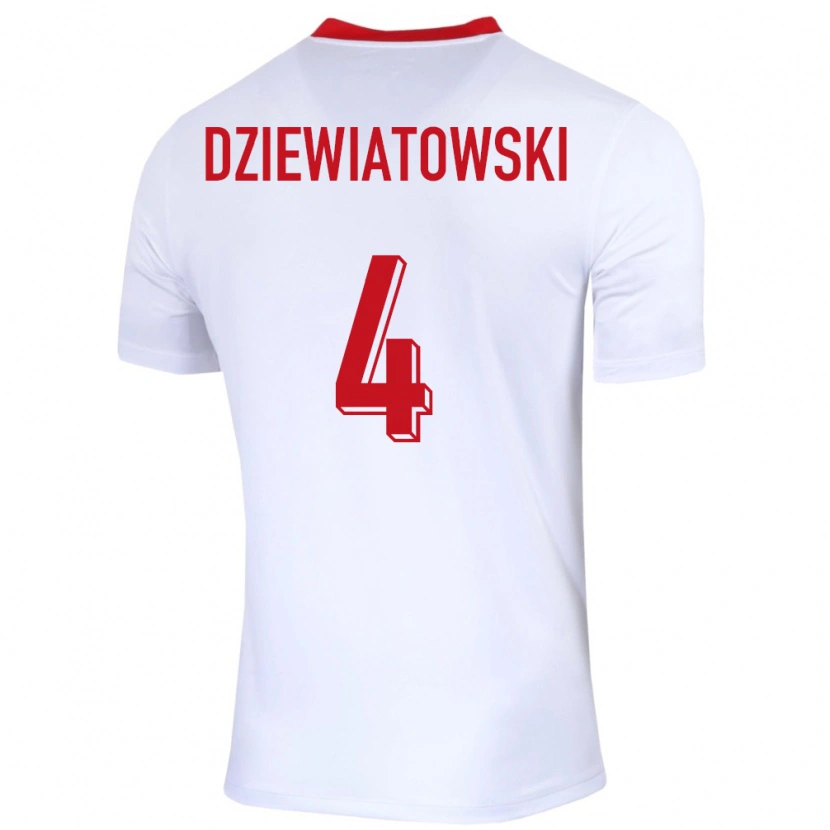 Danxen Męski Polska Mateusz Dziewiatowski #4 Biały Domowa Koszulka 24-26 Koszulki Klubowe