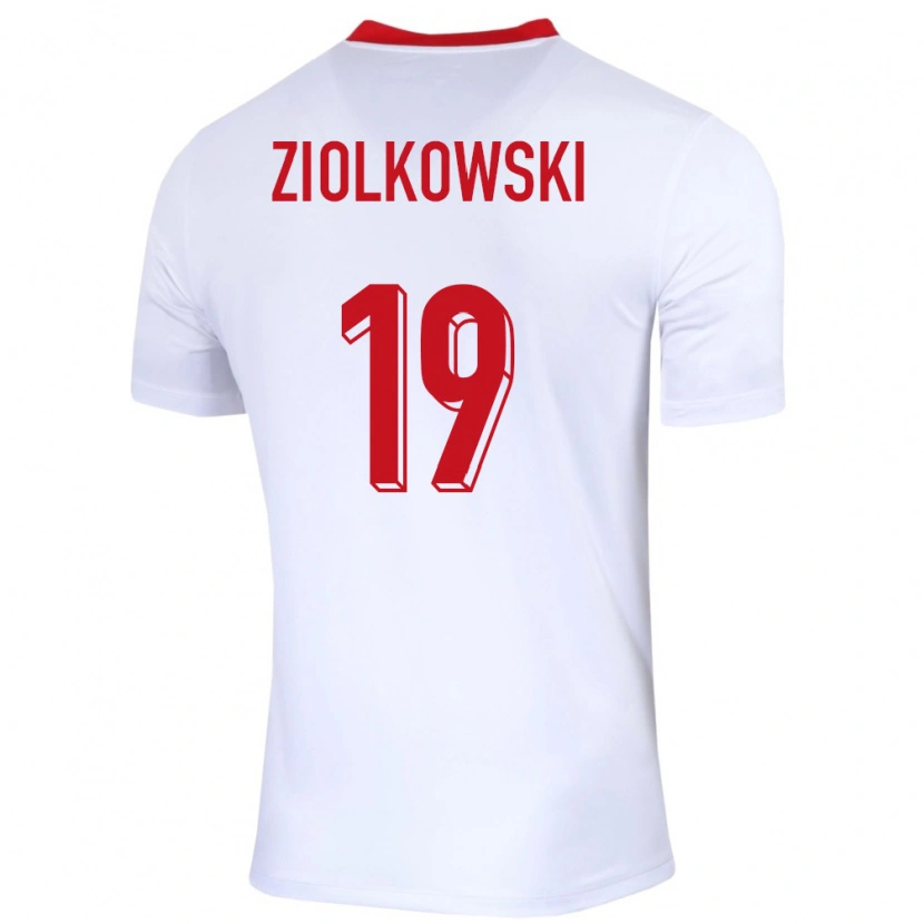 Danxen Męski Polska Jan Ziolkowski #19 Biały Domowa Koszulka 24-26 Koszulki Klubowe