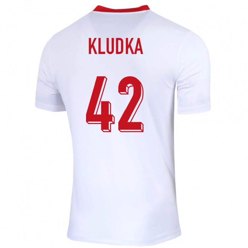 Danxen Męski Polska Bartlomiej Kludka #42 Biały Domowa Koszulka 24-26 Koszulki Klubowe