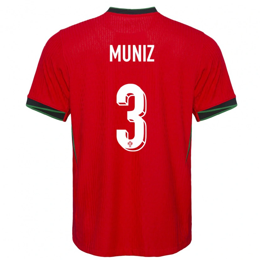 Danxen Męski Portugalia João Muniz #3 Czerwony Domowa Koszulka 24-26 Koszulki Klubowe