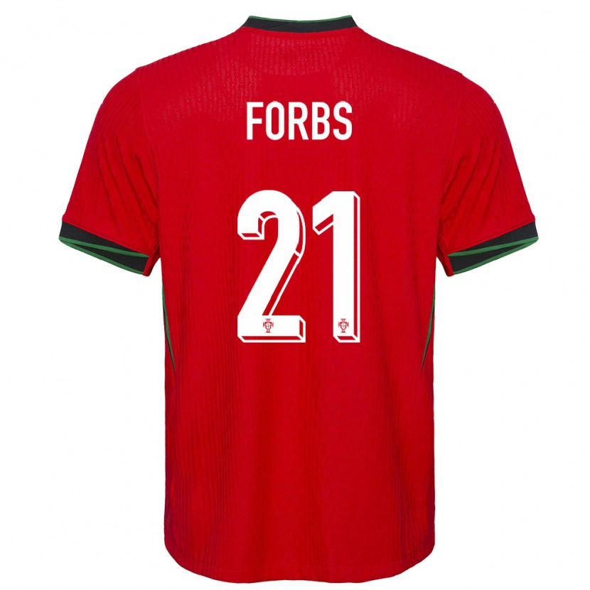 Danxen Męski Portugalia Carlos Forbs #21 Czerwony Domowa Koszulka 24-26 Koszulki Klubowe