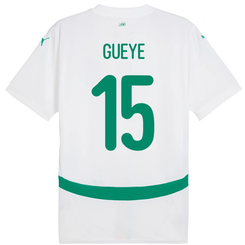 Danxen Męski Senegal Pape Gueye #15 Biały Domowa Koszulka 24-26 Koszulki Klubowe