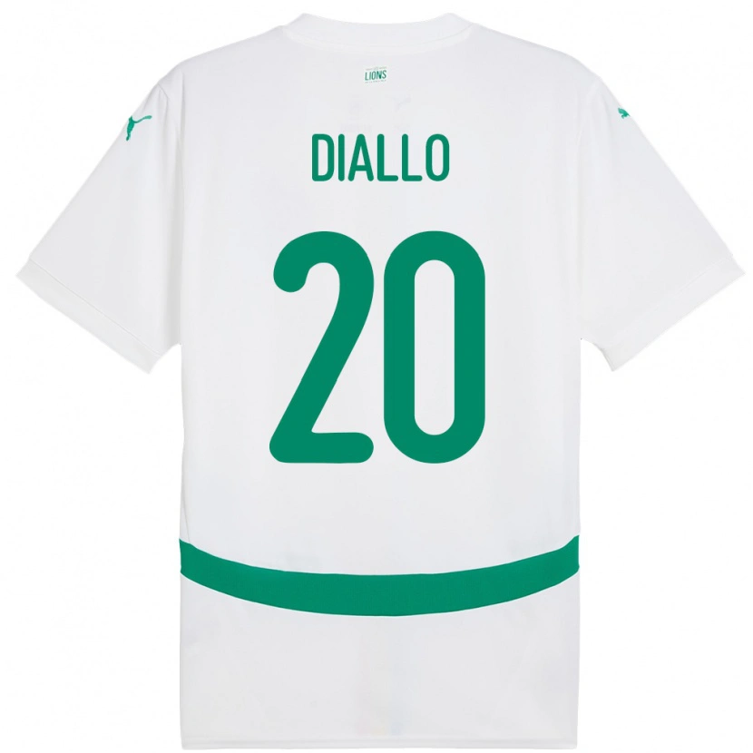 Danxen Męski Senegal Habib Diallo #20 Biały Domowa Koszulka 24-26 Koszulki Klubowe