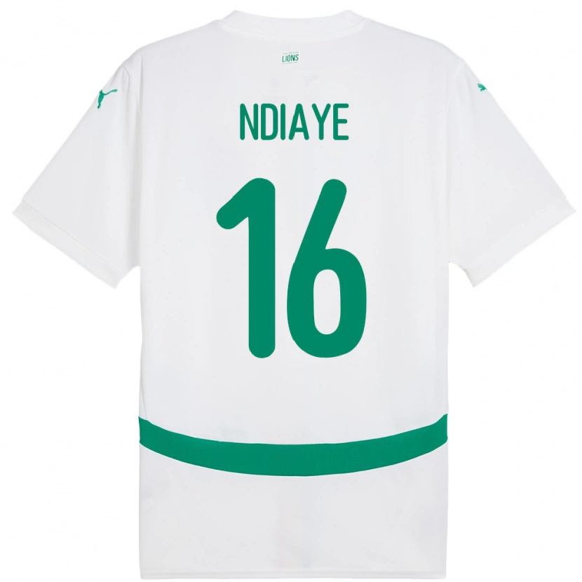 Danxen Męski Senegal Mamour Ndiaye #16 Biały Domowa Koszulka 24-26 Koszulki Klubowe
