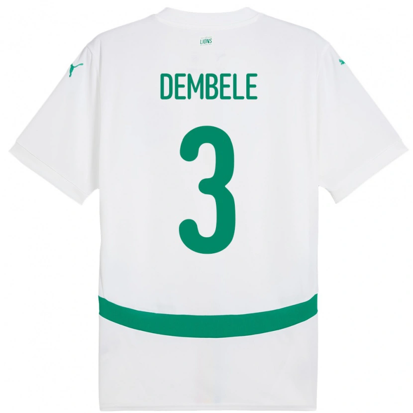 Danxen Męski Senegal Anta Dembele #3 Biały Domowa Koszulka 24-26 Koszulki Klubowe