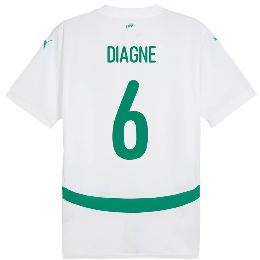 Danxen Męski Senegal Edmee Diagne #6 Biały Domowa Koszulka 24-26 Koszulki Klubowe