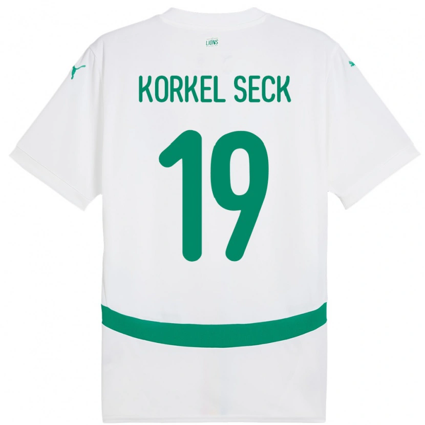 Danxen Męski Senegal Bineta Korkel Seck #19 Biały Domowa Koszulka 24-26 Koszulki Klubowe