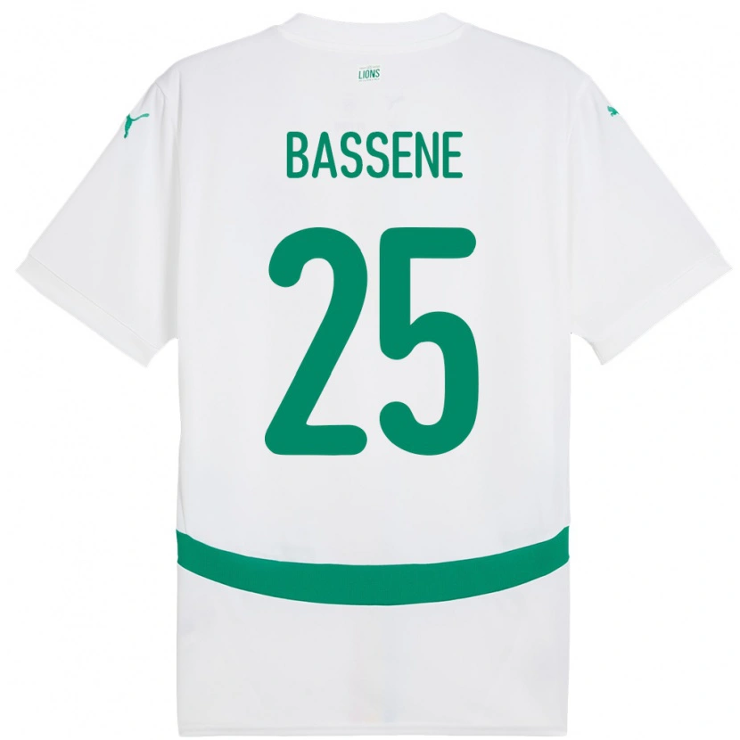 Danxen Męski Senegal Pascaline Bassene #25 Biały Domowa Koszulka 24-26 Koszulki Klubowe