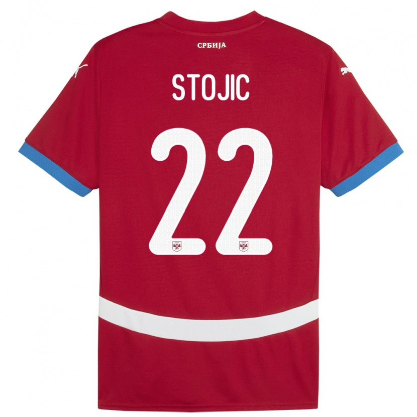 Danxen Męski Serbia Nemanja Stojic #22 Czerwony Domowa Koszulka 24-26 Koszulki Klubowe