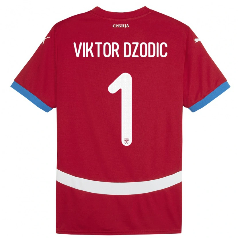 Danxen Męski Serbia Viktor Dzodic #1 Czerwony Domowa Koszulka 24-26 Koszulki Klubowe