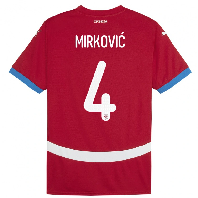 Danxen Męski Serbia Nemanja Mirković #4 Czerwony Domowa Koszulka 24-26 Koszulki Klubowe