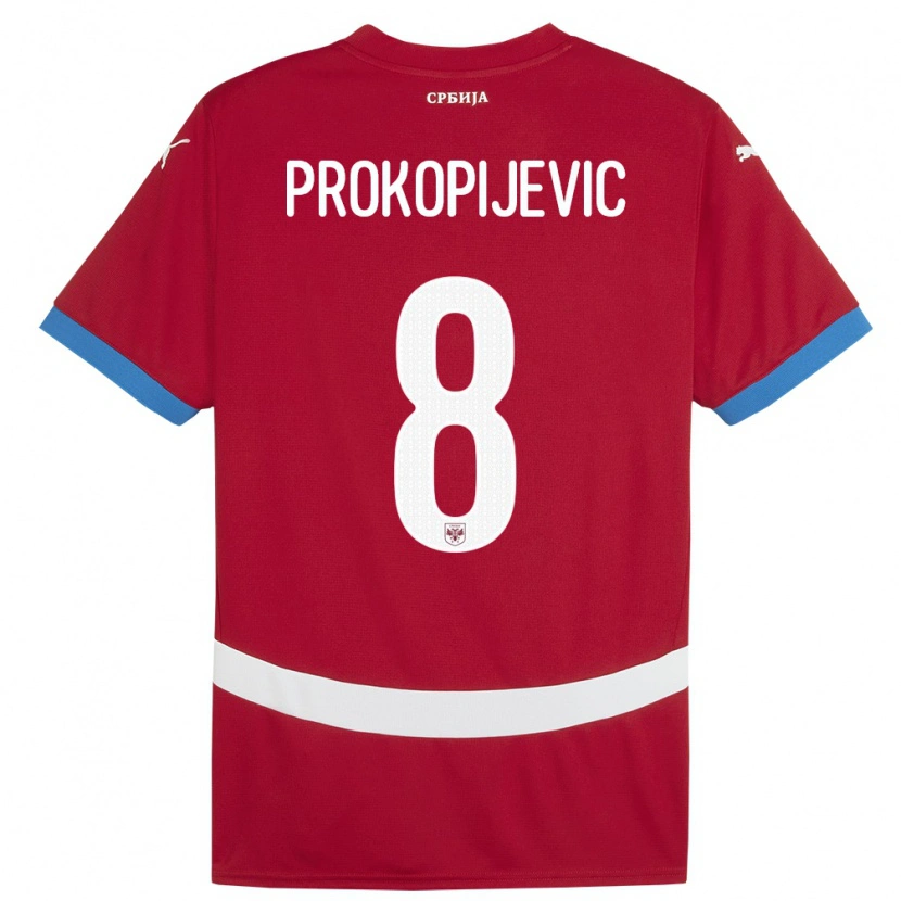 Danxen Męski Serbia Mateja Prokopijevic #8 Czerwony Domowa Koszulka 24-26 Koszulki Klubowe
