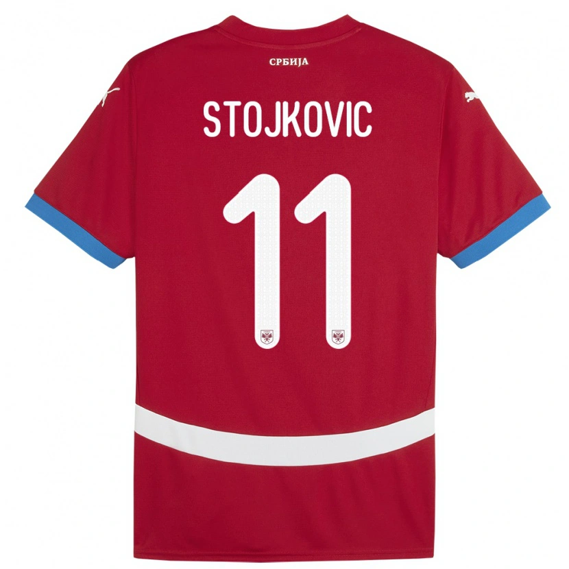 Danxen Męski Serbia Strahinja Stojkovic #11 Czerwony Domowa Koszulka 24-26 Koszulki Klubowe